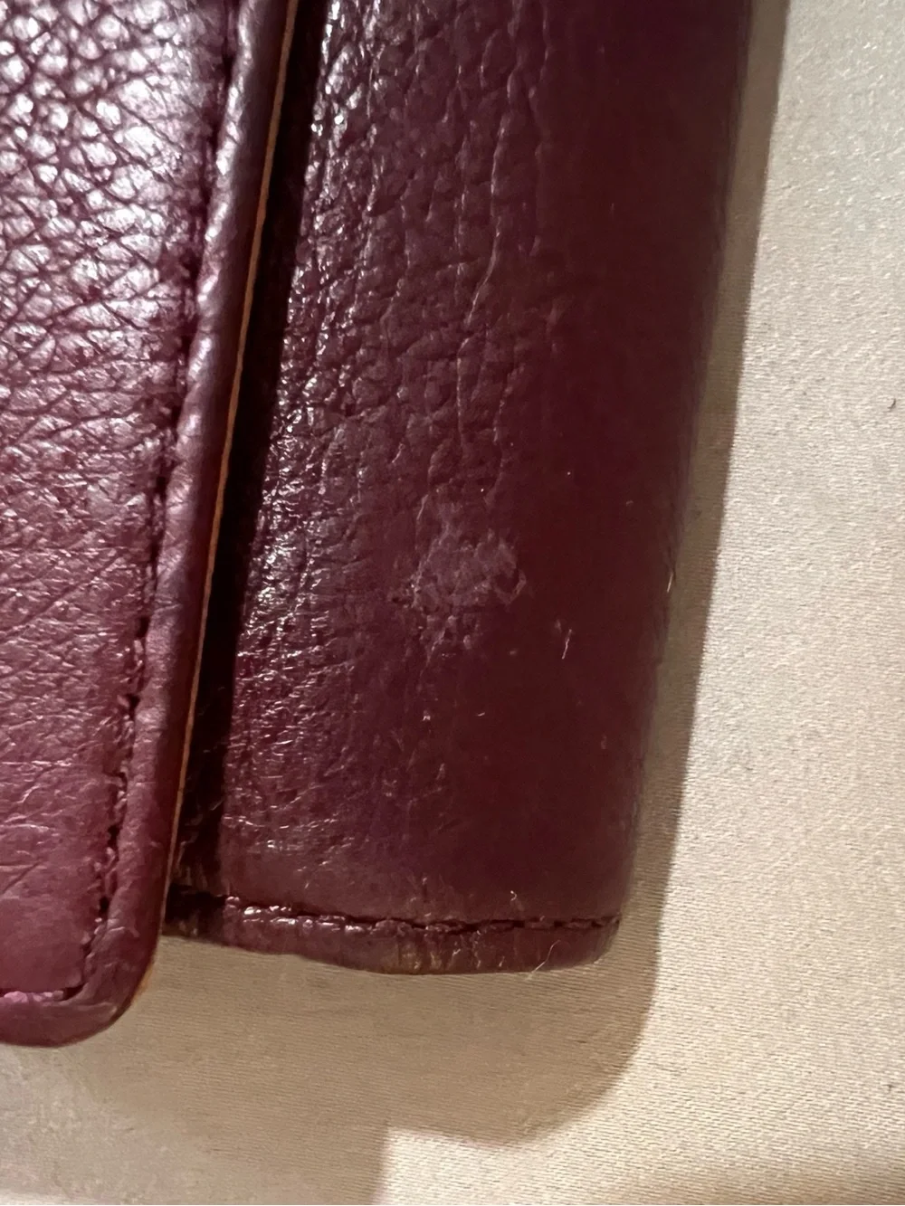 Fossil Women's Deep Wine Leather Wallet with Logo Plaque